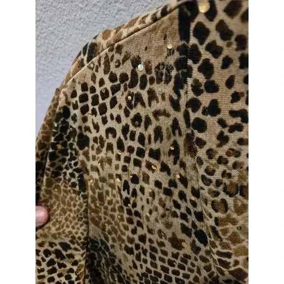 Chico's Women's Animal Print V-Neck Blouse Size 2 12/14 Multicolor - Picture 7 of 10